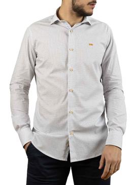 Camisa Klout Micro Tostado y Azul para Hombre