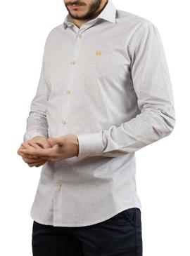 Camisa Klout Micro Tostado y Azul para Hombre