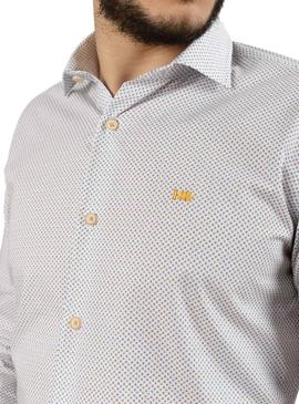 Camisa Klout Micro Tostado y Azul para Hombre