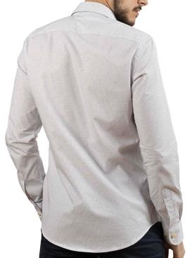 Camisa Klout Micro Tostado y Azul para Hombre