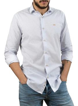 Camisa Klout Micro Blanco y Azul para Hombre