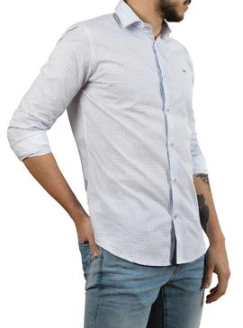 Camisa Klout Micro Blanco y Azul para Hombre