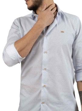 Camisa Klout Micro Blanco y Azul para Hombre