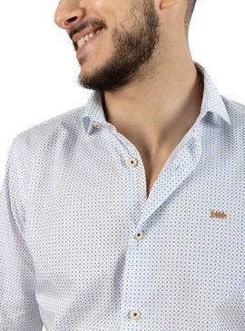 Camisa Klout Micro Blanco y Azul para Hombre