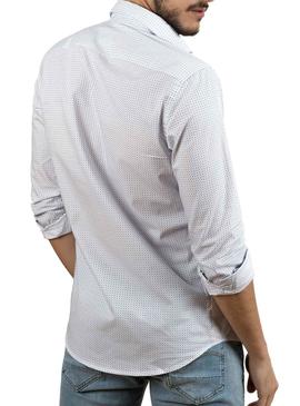 Camisa Klout Micro Blanco y Azul para Hombre