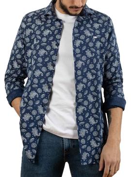 Camisa Klout Paisley Azul Marino Para Hombre