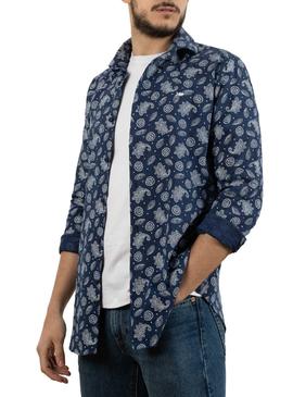 Camisa Klout Paisley Azul Marino Para Hombre