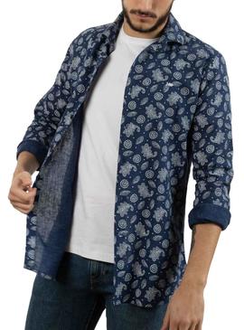 Camisa Klout Paisley Azul Marino Para Hombre