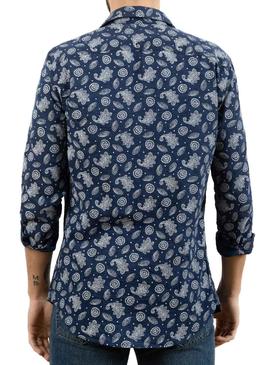 Camisa Klout Paisley Azul Marino Para Hombre