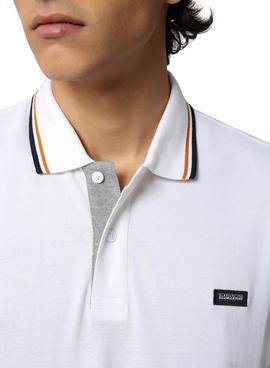 Polo Napapijri Taly Stripe 4 Blanco Para Hombre