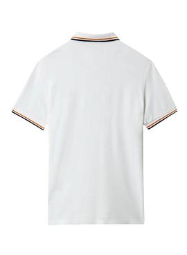 Polo Napapijri Taly Stripe 4 Blanco Para Hombre