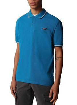 Polo Napapijri Taly Stripe 4 Azul Para Hombre