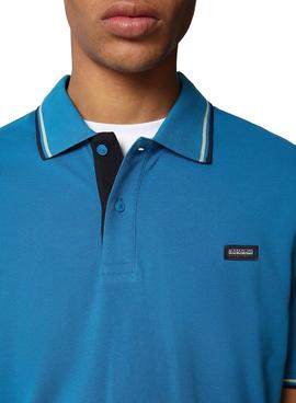 Polo Napapijri Taly Stripe 4 Azul Para Hombre