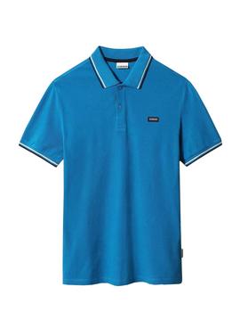 Polo Napapijri Taly Stripe 4 Azul Para Hombre