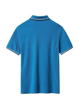 Polo Napapijri Taly Stripe 4 Azul Para Hombre