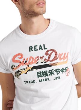 Camiseta Superdry Itago Blanco Para Hombre