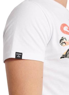 Camiseta Superdry Itago Blanco Para Hombre