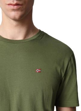 Camiseta Napapijri Salis Verde Para Hombre