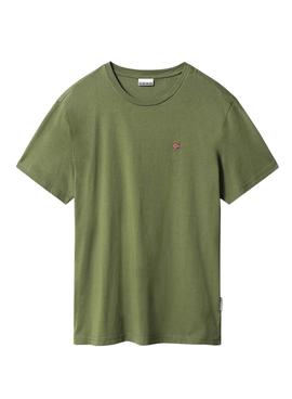 Camiseta Napapijri Salis Verde Para Hombre