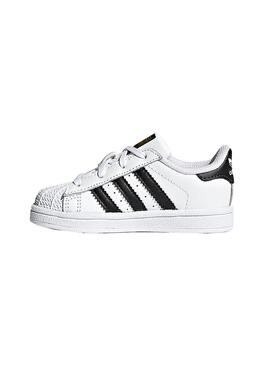 Zapatillas Adidas Superstar Blanco Negro Niños