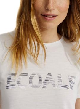 Camiseta Ecoalf Logo Blanco Para Mujer