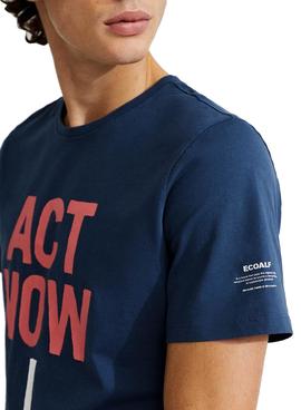 Camiseta Ecoalf Baume Act Now Azul Marino Hombre