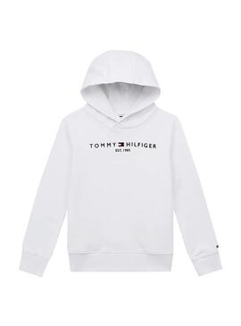 Sudadera Tommy Hilfiger Essential Blanco Para Niña