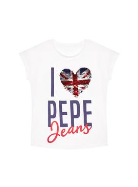 Camiseta Pepe Jeans Maca Optic Blanco Para Niña