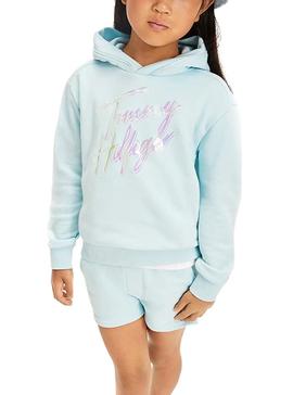 Sudadera Tommy Hilfiger Script Print Azul Niña