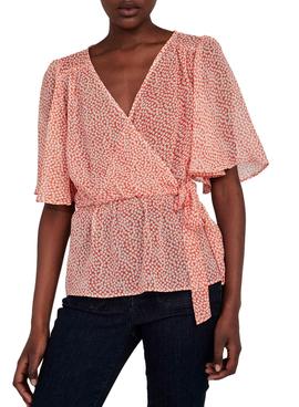 Camisa Naf Naf Fluida Estampada Coral Para Mujer