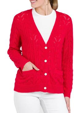 Chaqueta Naf Naf Troquelados Rojo Para Mujer