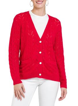 Chaqueta Naf Naf Troquelados Rojo Para Mujer