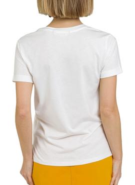 Camiseta Naf Naf Flores Blanco Para Mujer