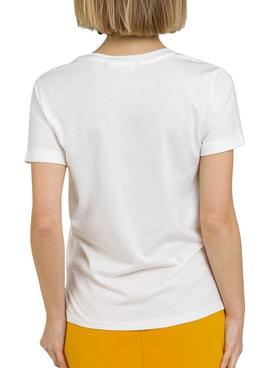 Camiseta Naf Naf Flores Blanco Para Mujer