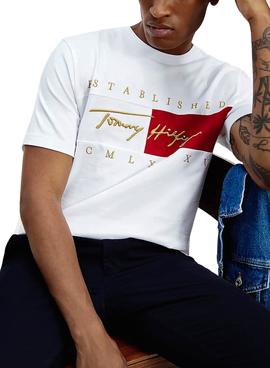 Camiseta Tommy Hilfiger Signature Blanco Hombre
