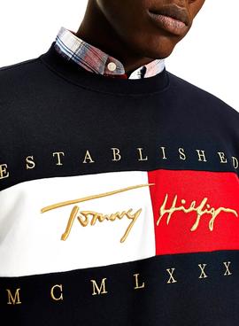 Sudadera Tommy Hilfiger Signature Marino Hombre
