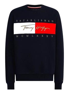 Sudadera Tommy Hilfiger Signature Marino Hombre