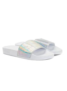 Chanclas Tommy Hilfiger Iridescent Blanco Mujer