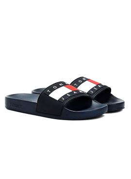 Chanclas Tommy Jeans Flag Pool Slide Marino Mujer