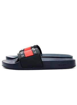 Chanclas Tommy Jeans Flag Pool Slide Marino Mujer