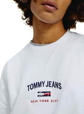 Sudadera Tommy Jeans Timeless Blanco Para Hombre