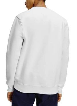 Sudadera Tommy Jeans Logo Crew Blanco Hombre