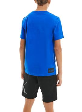 Camiseta Calvin Klein Institutional Azul Para Niño