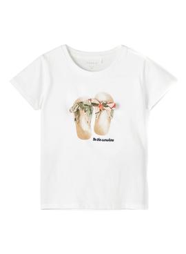 Camiseta Name It Fisummer Blanco Para Niña