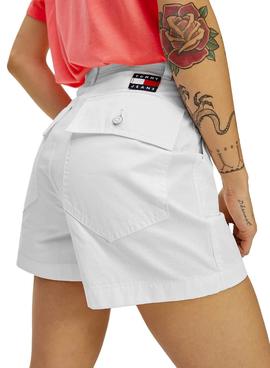 Short Tommy Jeans Harper Blanco Para Mujer