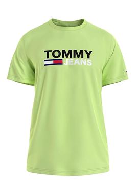 Camiseta Tommy Jeans Corp Logo Verde Para Hombre