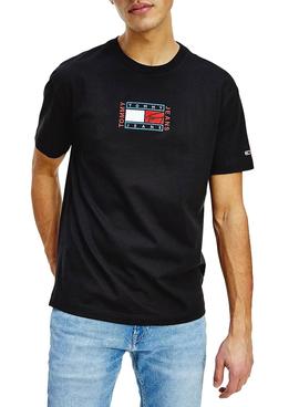 Camiseta Tommy Jeans Timeless Flag Negro Hombre