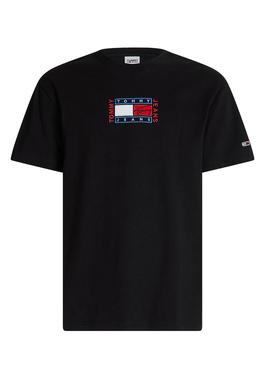 Camiseta Tommy Jeans Timeless Flag Negro Hombre