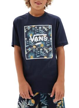 Camiseta Vans Print Box Azul Marino Para Niño