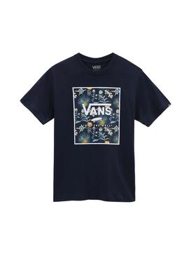 Camiseta Vans Print Box Azul Marino Para Niño